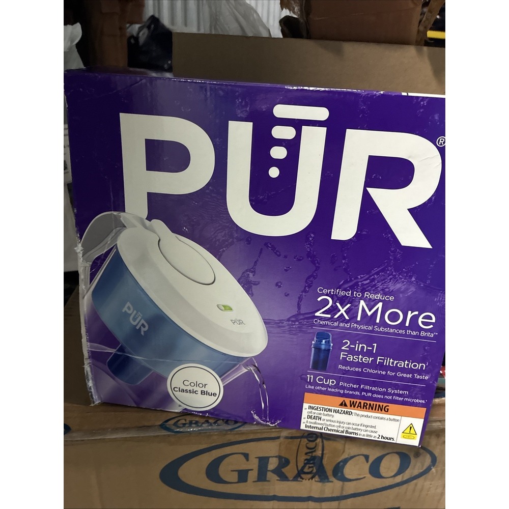 PUR 11 Cup Water Filter Pitcher Blue White NSF Certified 2 in 1 Filtration New